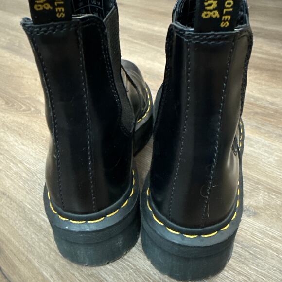 Dr. Martens Docs Quad 2976 Black Smooth Leather Platform Chelsea Boots Size 7 - Picture 3 of 9